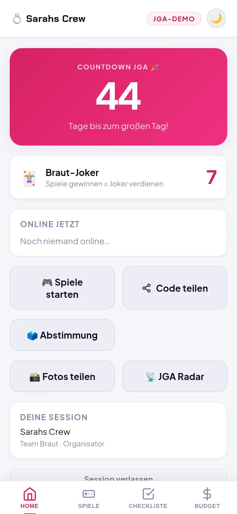 Crew-Dashboard (Team Braut)